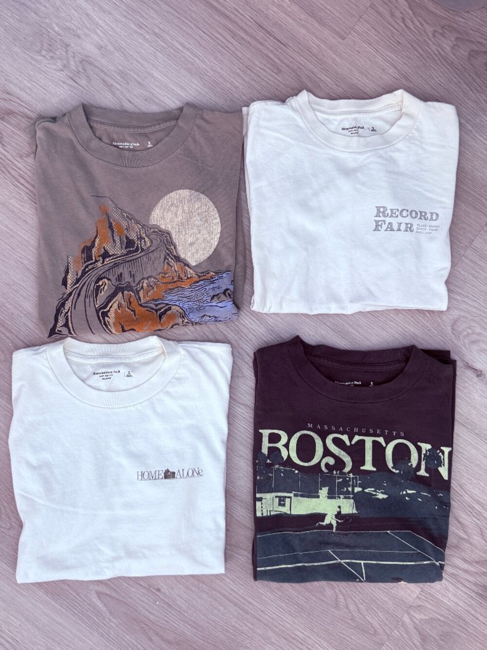 Lot of 4 Abercrombie SoftAF Graphic Tees